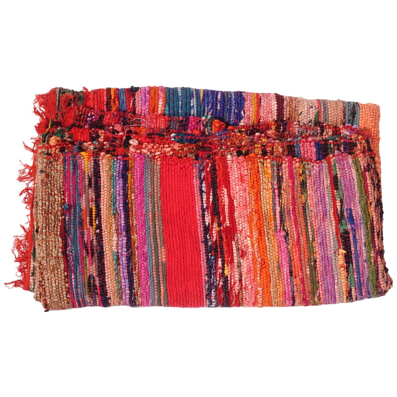 Red Recycled Fabric Rug
