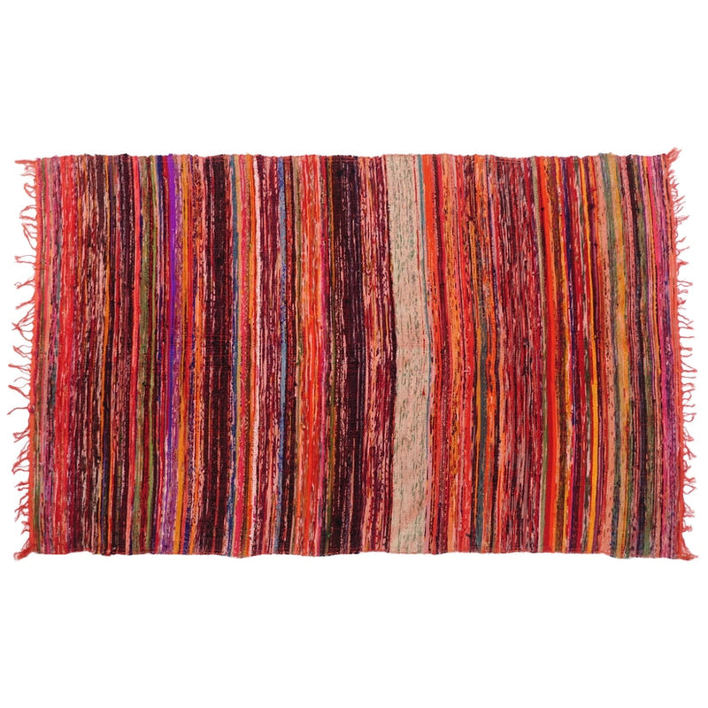 Red Recycled Fabric Rug