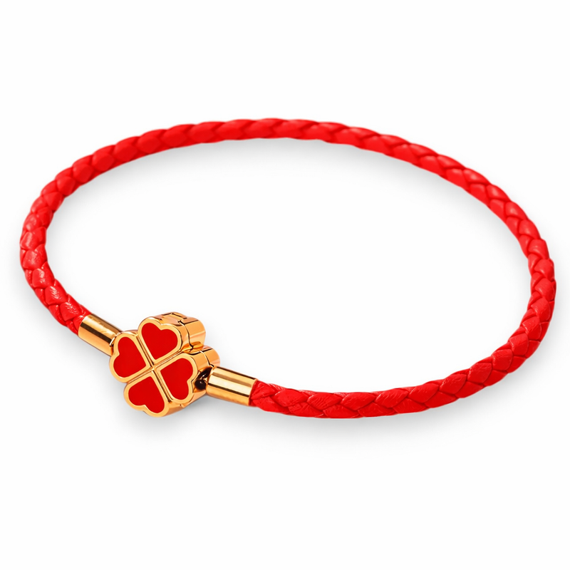 Red Clover Charm Bracelet