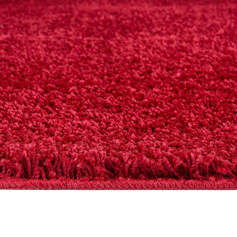 Washable Red Shaggy Rug