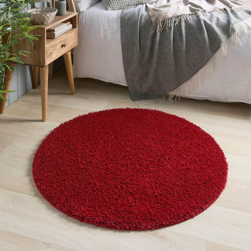Washable Red Shaggy Rug