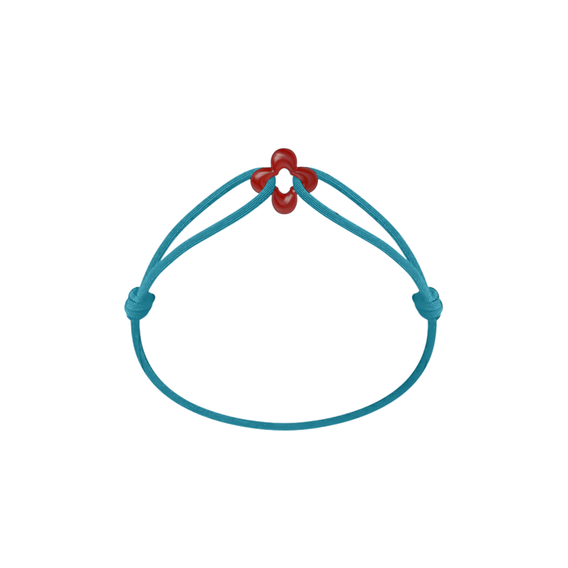 Mini Red Clover Cord Bracelet