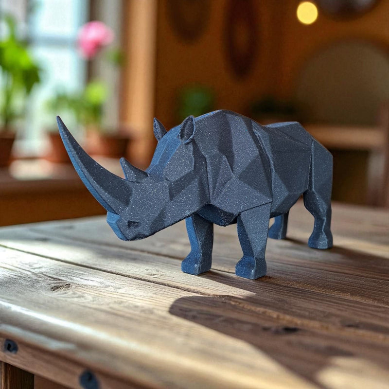 Sculpture #29 | 3D Printed Rhino Sculpture - Modern Geometric Wildlife Decor