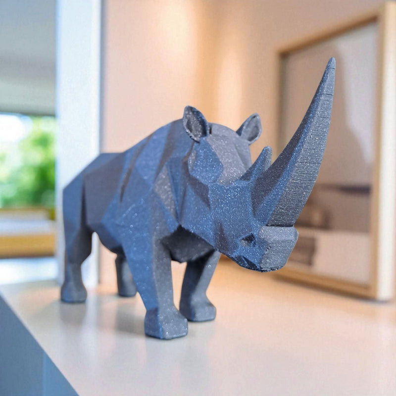 Sculpture #29 | 3D Printed Rhino Sculpture - Modern Geometric Wildlife Decor