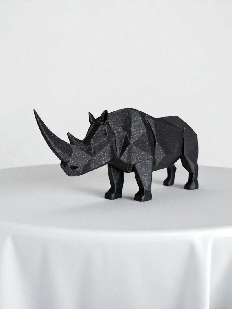 Sculpture #29 | 3D Printed Rhino Sculpture - Modern Geometric Wildlife Decor