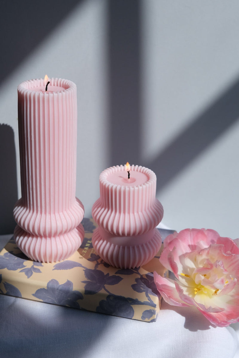 Striped Pillar Candle