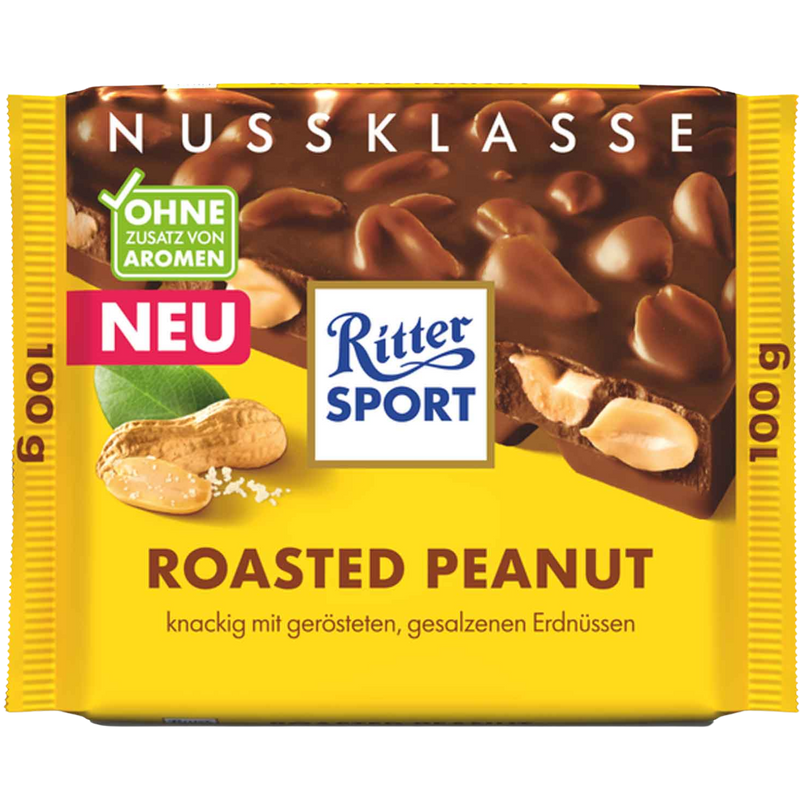 Ritter Sport | Roasted Peanut Milk Chocolate Bar | 100g