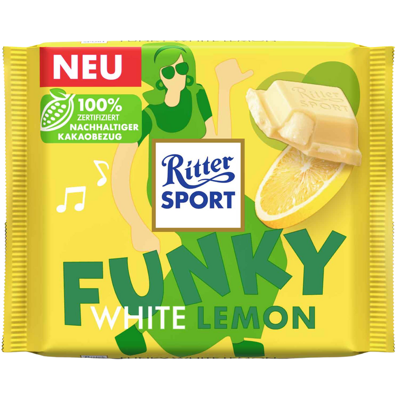 Ritter Sport | Funky Lemon White Chocolate Bar | 100g