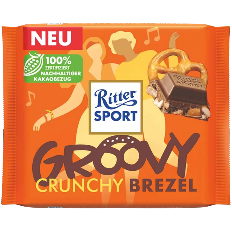 Ritter Sport | Groovy Crunchy Pretzel Milk Chocolate | 100g