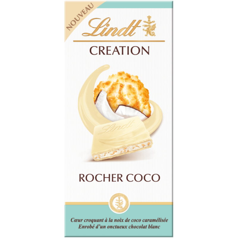 Lindt Creation | Coconut Rocher White Chocolate | 145g Bar | BB End May 26