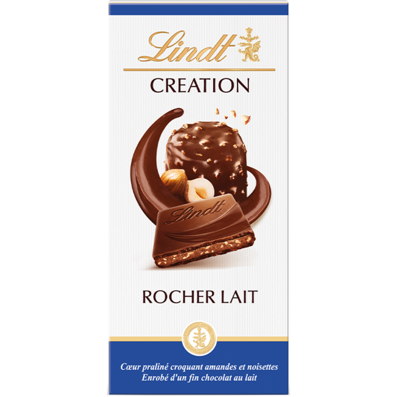 Lindt Creation | Hazelnut Rocher Milk Chocolate | 150g Bar