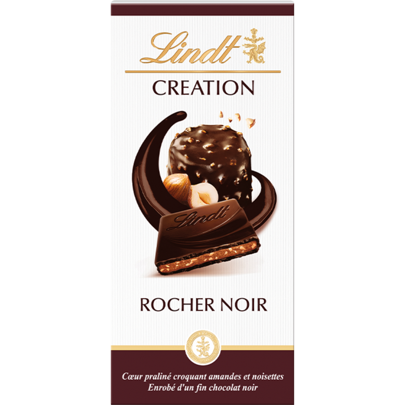 Lindt Creation | Hazelnut Rocher Dark Chocolate | 150g Bar