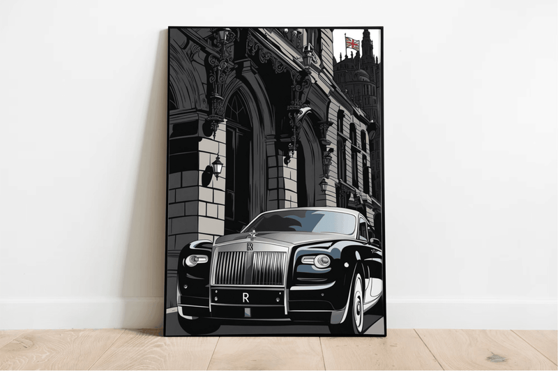 Luxury Black Car Wall Art | Elegant Vehicle Poster A3 A4 A5