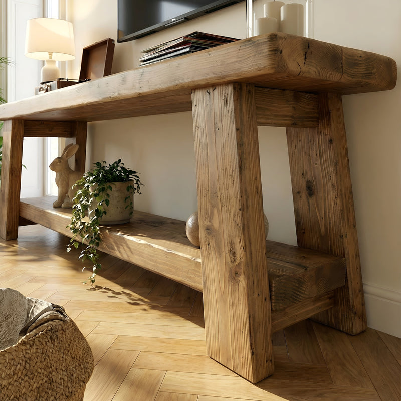 ROME Solid Wood Chunky TV Unit / Bench