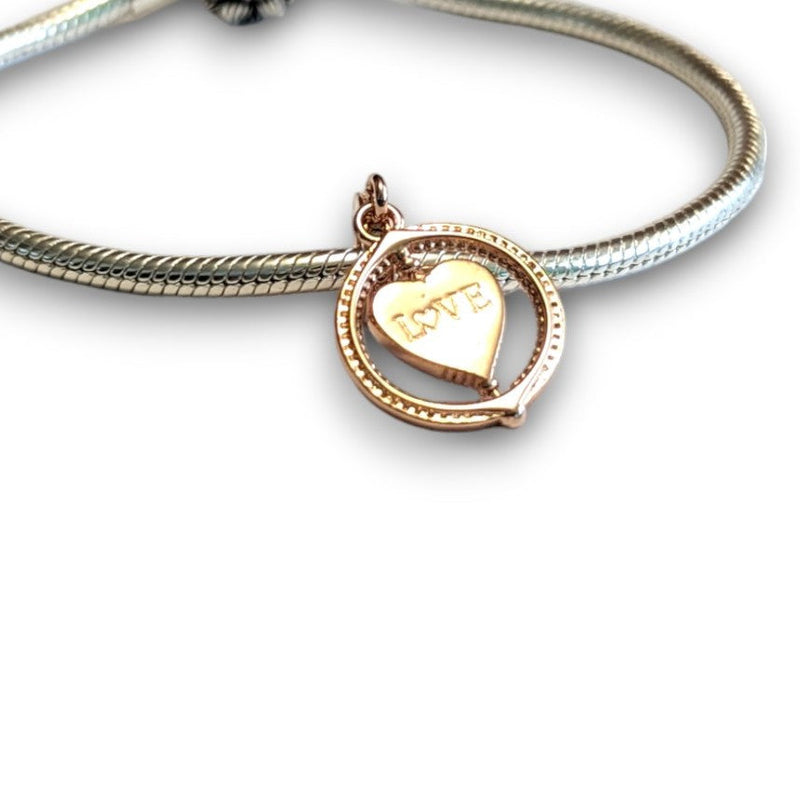 Spinning LOVE Heart Dangle Charm
