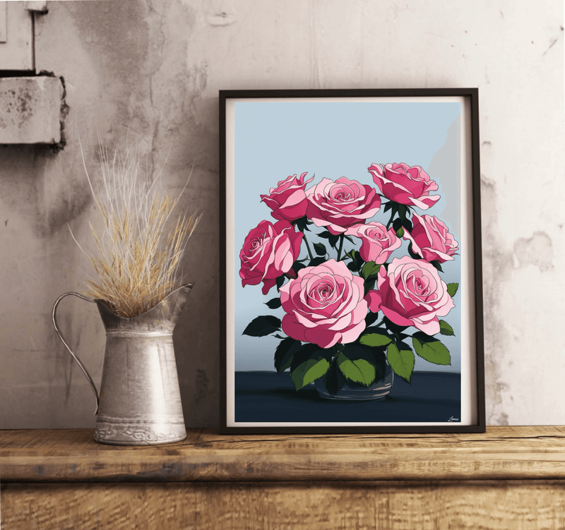Romantic Rose Print | Elegant Floral Wall Art A3 A4 A5