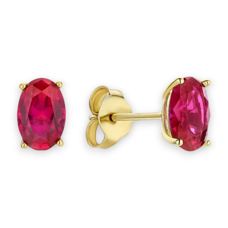 Ruby Oval Stud Earrings