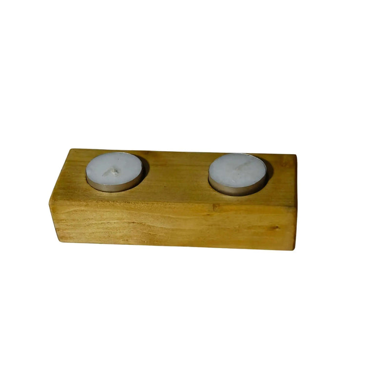 Rustic Wooden T-Light candle holder