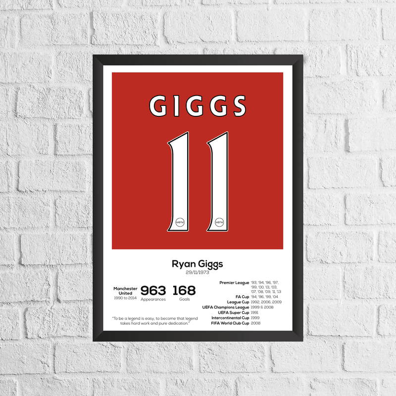 Ryan Giggs Legend Stats Print