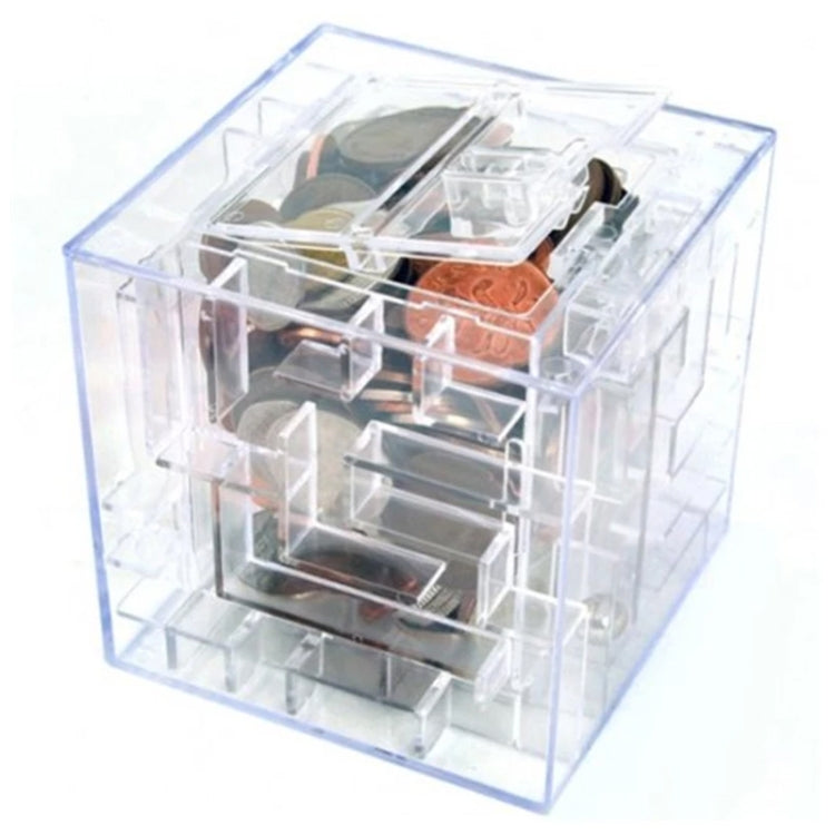 3D Puzzle Transparent Money Maze Bank Saving Coin Gift Box, 3D Puzzle Saving Coin