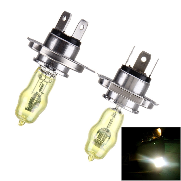 H4 Xenon Pure Yellow Bulbs, 12V 100/90W, H4 100/90W