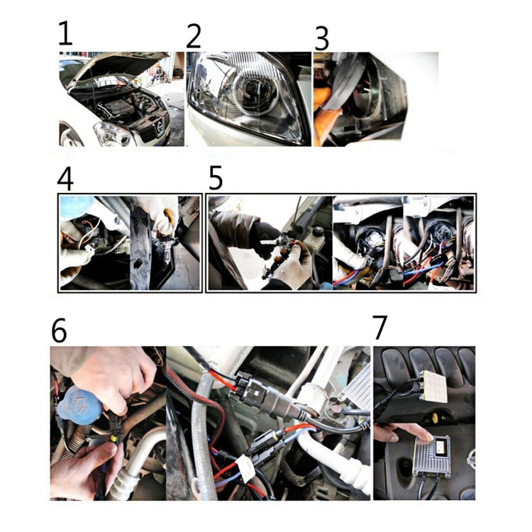 DC12V 35W H4-3 HID Xenon Light Single Beam Super Vision Waterproof Head Lamp with One Cable, Color Temperature: 6000K, Pack of 2, H4