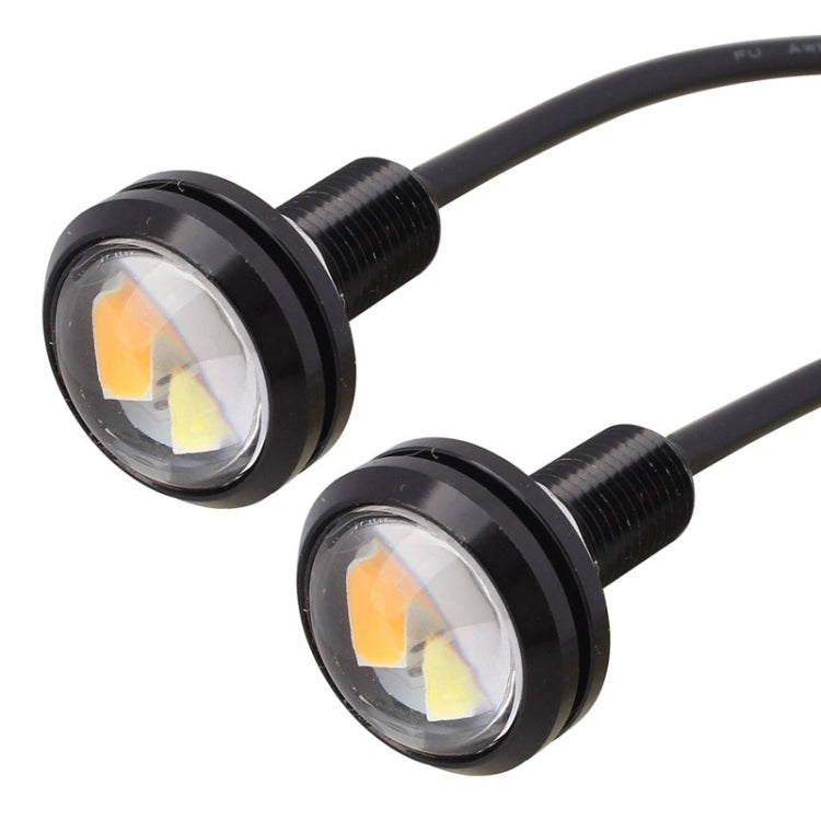 2 PCS  22.5mm 2W 200LM White + Yellow Light 4 LED SMD 5630 Eagle Eye Car Steering Light Daytime Running Light, 0
