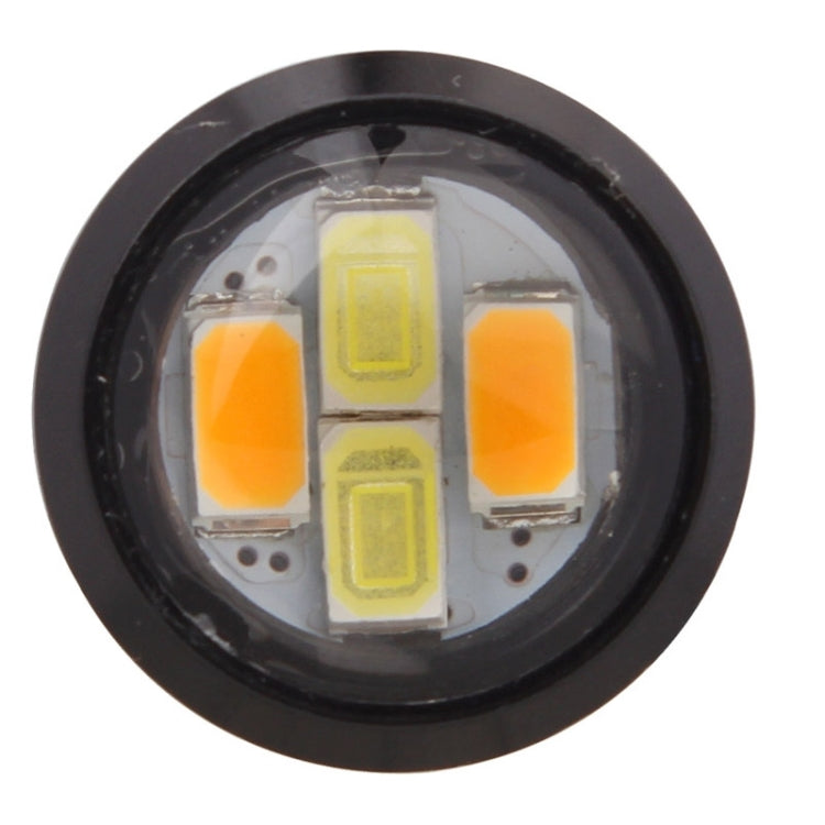 2 PCS  22.5mm 2W 200LM White + Yellow Light 4 LED SMD 5630 Eagle Eye Car Steering Light Daytime Running Light, 0