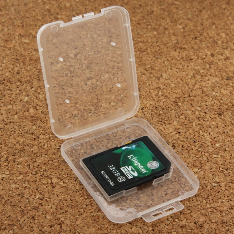 100Pcs Transparent Plastic Storage Card Box for Secure Digital Memory Card / SD Card, SD Card