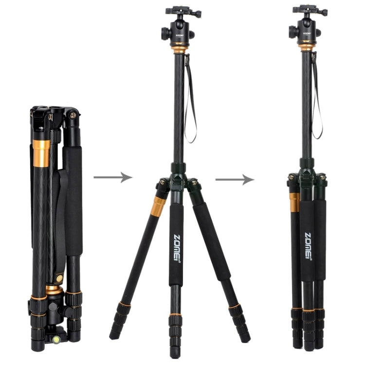 ZOMEI Z688 Portable Professional Travel Magnesium Alloy Material Tripod Monopod with Ball Head for Digital Camera, Z688