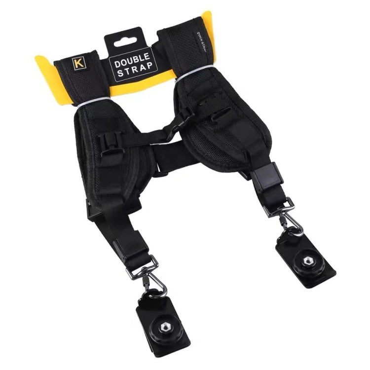 Safe & Fast Quick Double Shoulder Belt Strap for 2 Cameras DSLR (QS-B 1/4, QS-B 1/4