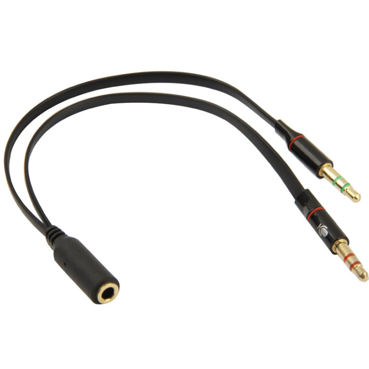 3.5mm jack Male to 3.5mm Female Audio Cable Adapter, Total Length: 13cm, Black