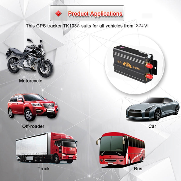 TK103A GPS / SMS / GPRS Tracker Vehicle Tracking System, Support Dual SIM Card, Specifically Designed for Car, Taxi, Truck, TK103A