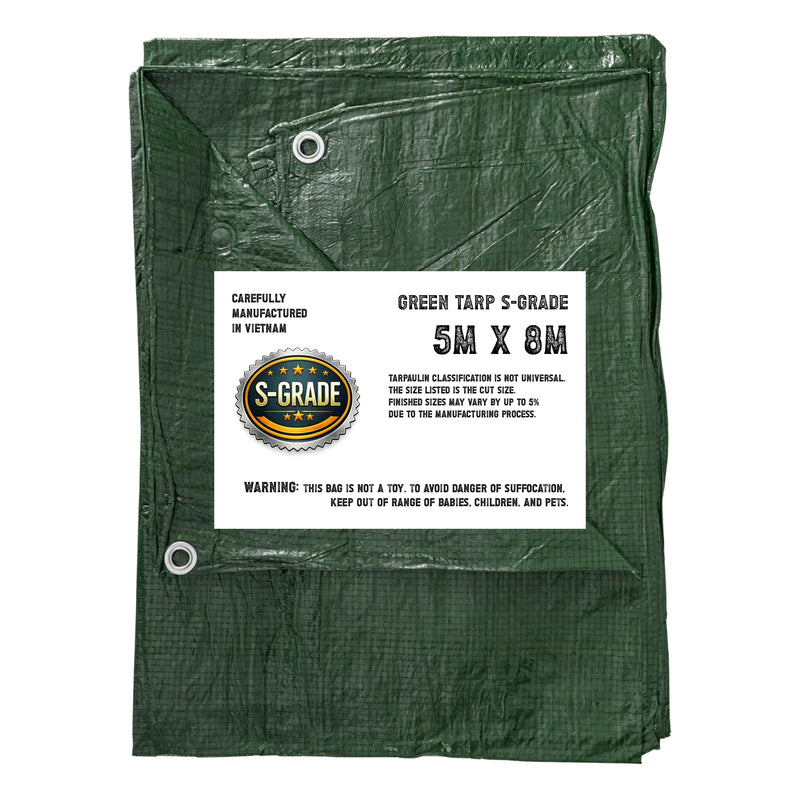 S-Grade Green Tarpaulin 5m x 8m
