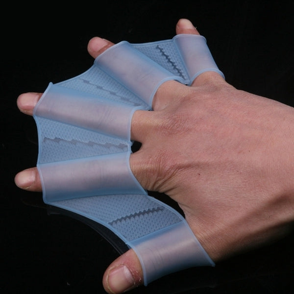 Silicone Swimming Web Fins Hand Flippers Training Gloves, L, Size: L Green, Size: L Blue