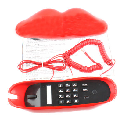 Sexy Red Hot lips Shape Wire Corded Telephone, Sexy Red Hot lips Telephone