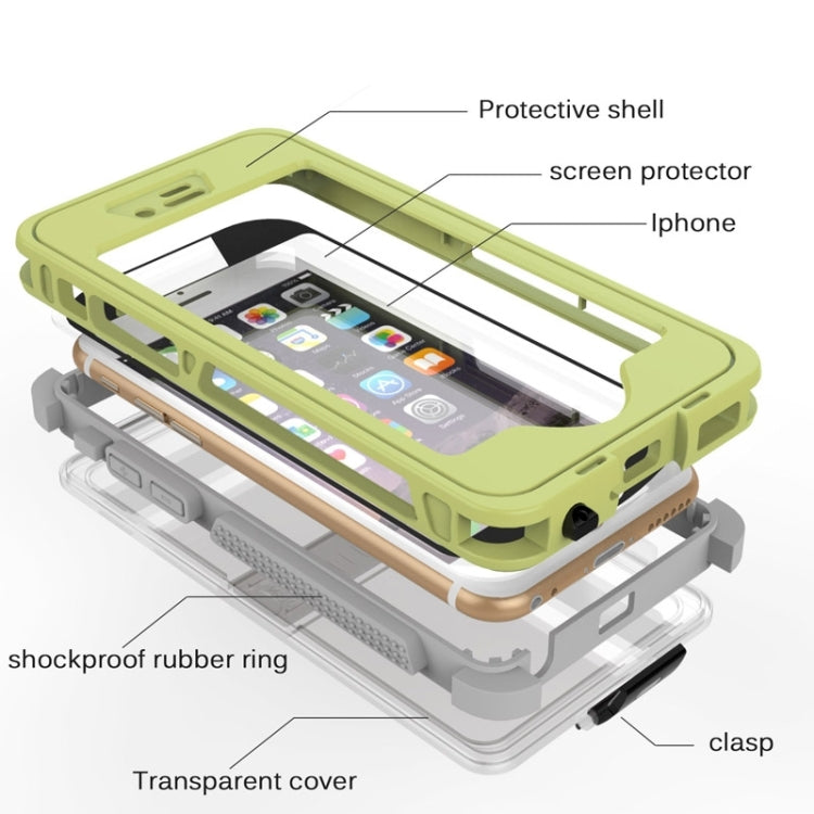Waterproof Dustproof Shockproof Crushproof Noctilucent Protective Case with Holder for iPhone 6 & 6S