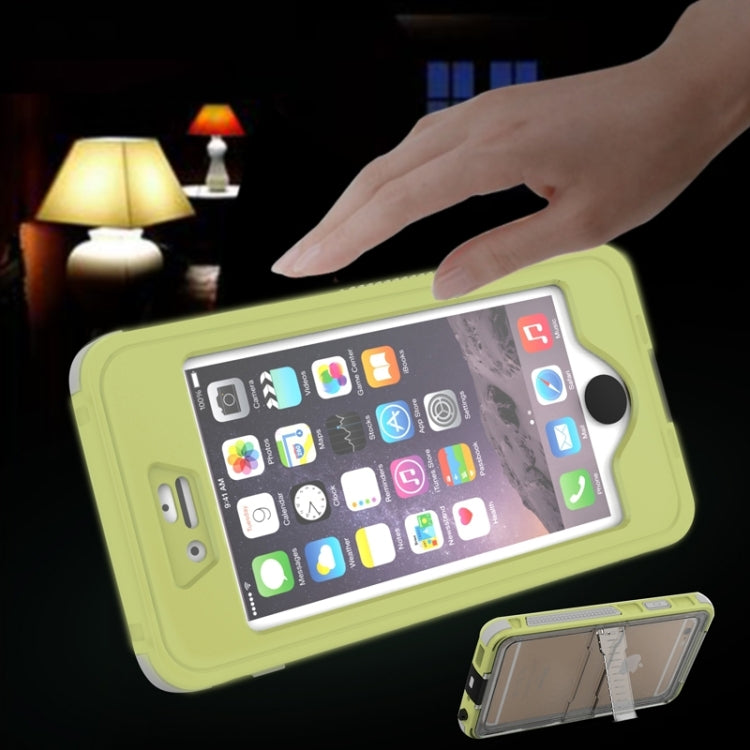 Waterproof Dustproof Shockproof Crushproof Noctilucent Protective Case with Holder for iPhone 6 & 6S