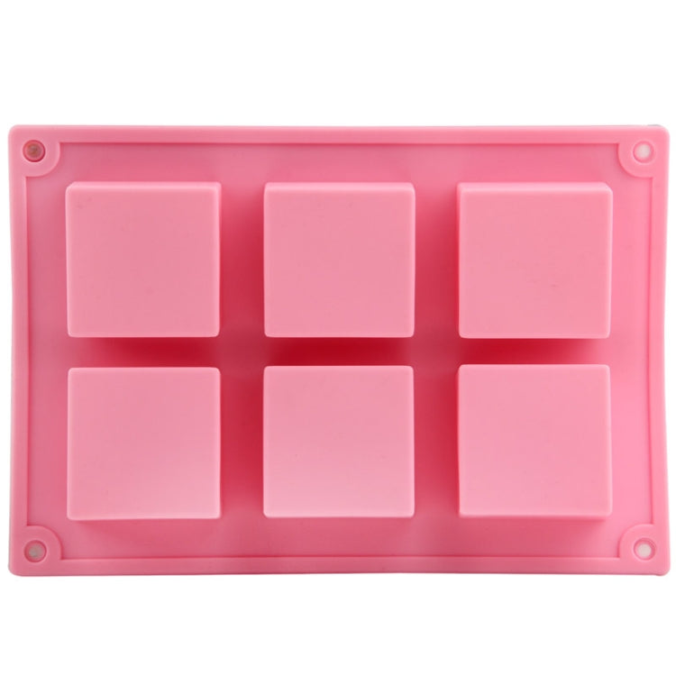 High Quality 6 Holes Square Shape Silicone Material Cake Mold, Square Shape
