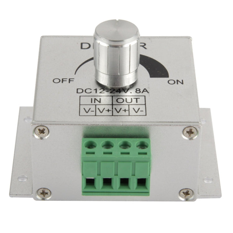 Aluminum Single Color Dimmer Switch LED Dimmer Controller for Strip Light DC12-24V, Output Current: 8A