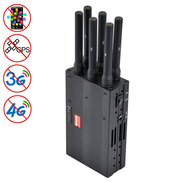 GSM / CDMA / DCS / PCS / 3G / 4G / GPS Mobile Phone Signal  Breaker / Jammer / Isolator, Coverage: 20meters (JAX-121A-6B).  [THIS ITEM WILL NOT SHIPPED TO USA]