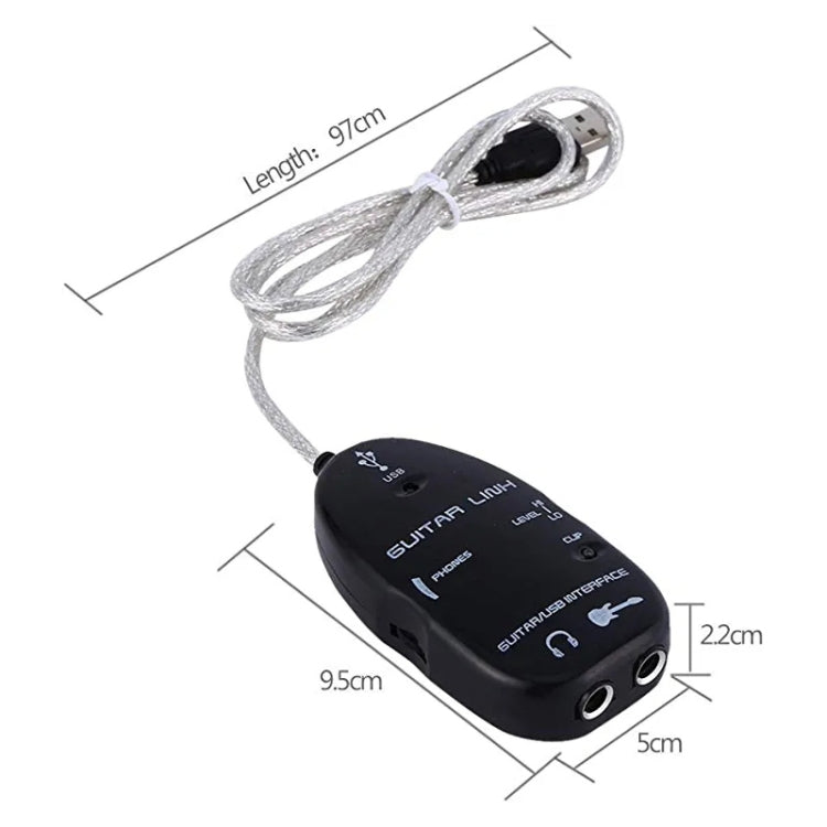 USB Interface Guitar Link Cable PC / MAC Recording, USB Interface Guitar Link Cable (White), USB Interface Guitar Link Cable (Black)