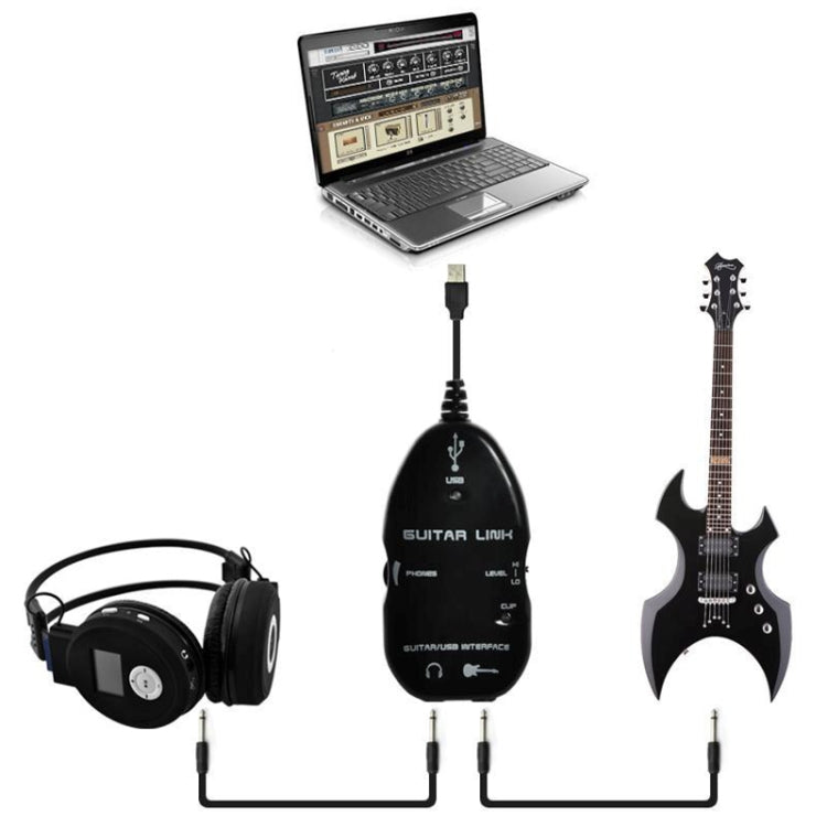 USB Interface Guitar Link Cable PC / MAC Recording, USB Interface Guitar Link Cable (White), USB Interface Guitar Link Cable (Black)