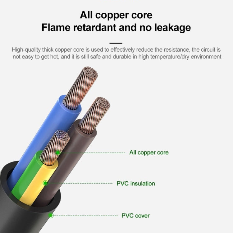 Universal US 3 Prong AC Power Cords for Desktop Computer Printer Monitor Plug, Length: 1.8m, 1.8m