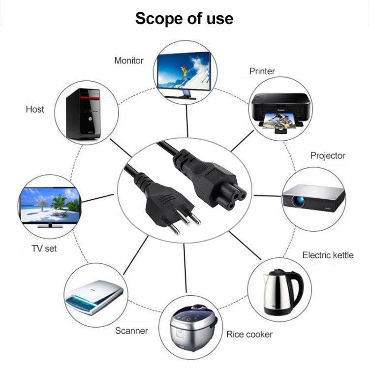 3 Prong Style Brazil Notebook AC Power Cord, Length: 1.2m ( OD5.5 ), 3 Prong Style Brazil, Length: 1.2m  (OD5.5)