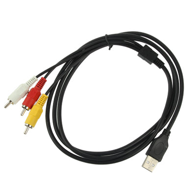 USB to 3 x RCA Male Cable, Length: 1.5m, USB to 3 RCA, Length: 1.5m