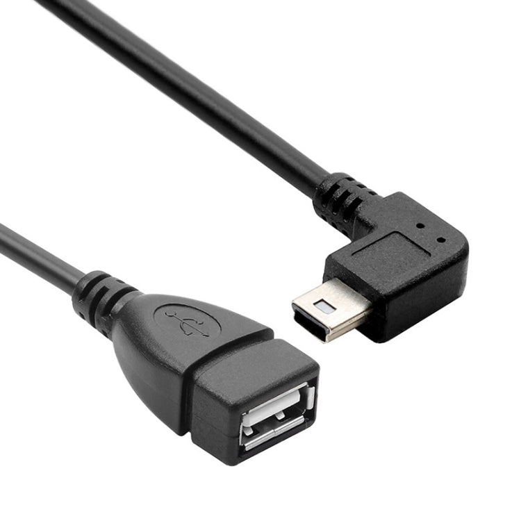 90 Degree Mini USB Male to USB 2.0 AF Adapter Cable with OTG Function, Length: 13cm, Right Augle Mini USB, 13cm