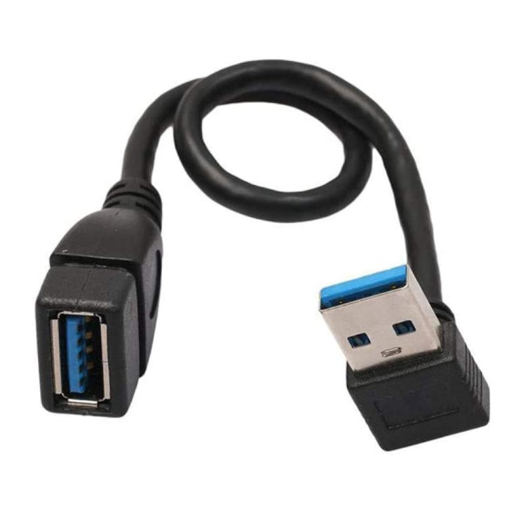 USB 3.0 Down Angle 90 degree  Extension Cable Male to Female Adapter Cord, Length: 15cm, Down Angle AM to AF, length: 15cm