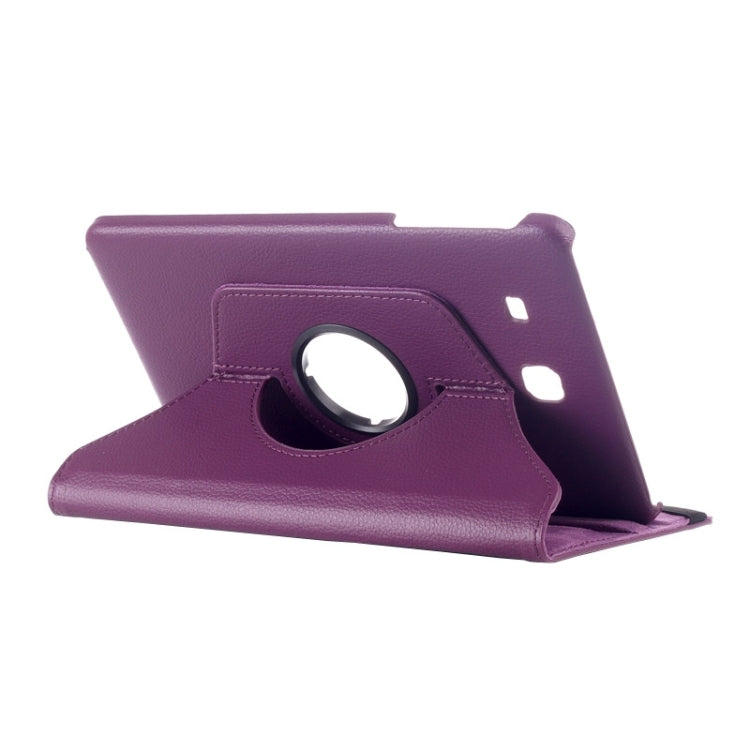 Litchi Texture 360 Degree Rotation Leather Case with Multi-functional Holder for Galaxy Tab E 9.6
