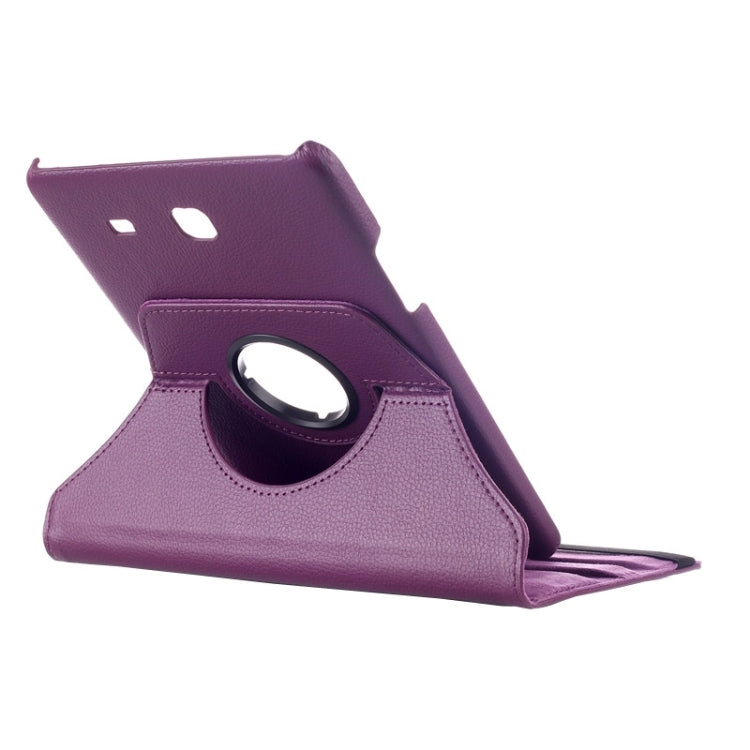 Litchi Texture 360 Degree Rotation Leather Case with Multi-functional Holder for Galaxy Tab E 9.6